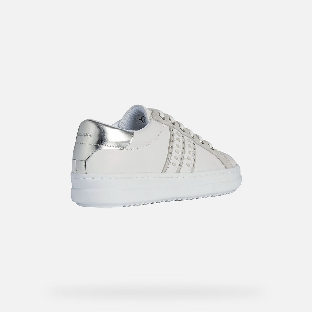 Basket Geox Pontoise - Blanche/Argent - Femme 704958-VKM